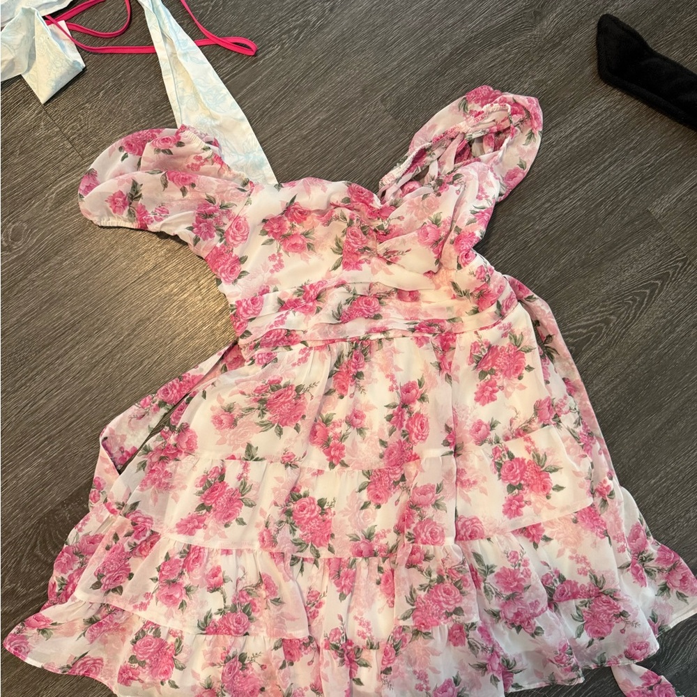 Floral Pink Kids Dress